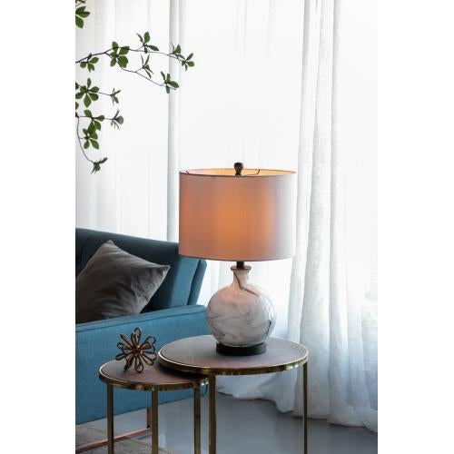 2020s Spherical Marble-Patterned Luxury Table Lamp For Sale - Image 5 of 9