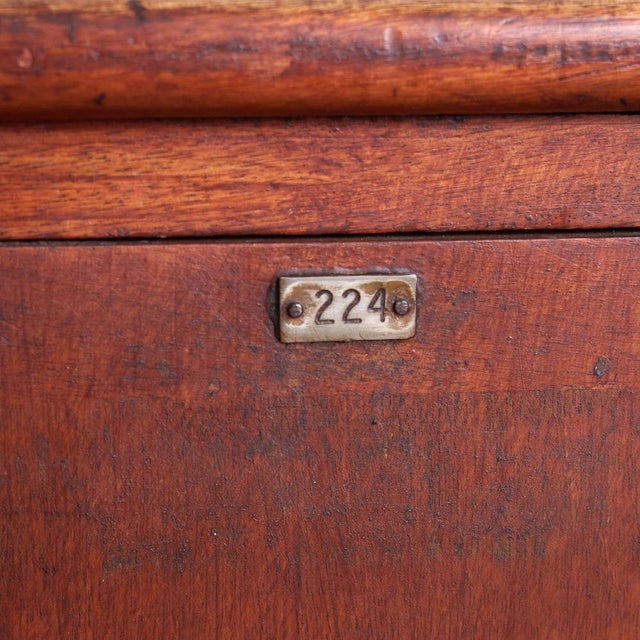 Vintage Bank of School Gym Wooden Storage Locker Sideboard, 1950s For Sale - Image 6 of 14