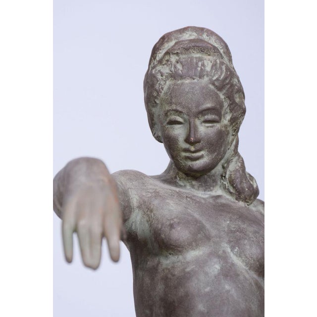 Art Deco Ceramic Figural Sculpture, Czech, 1920s For Sale - Image 6 of 9