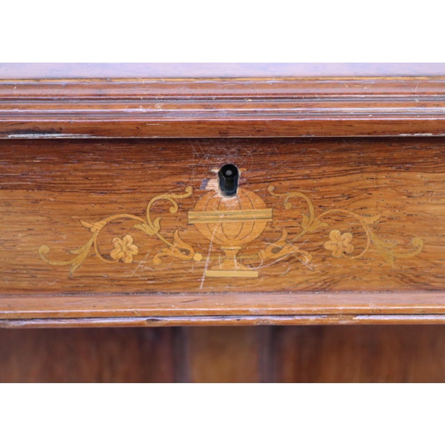 Antique Davenport Womens Desk in Walnut Wood with Inlays, 1890s For Sale - Image 4 of 18