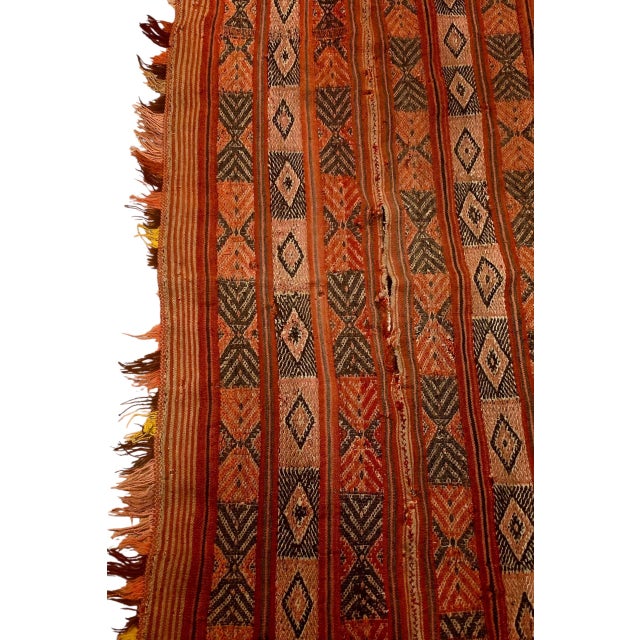 A remarkable antique Andean child’s handwoven wool poncho, preserved today as a compelling example of traditional textile...