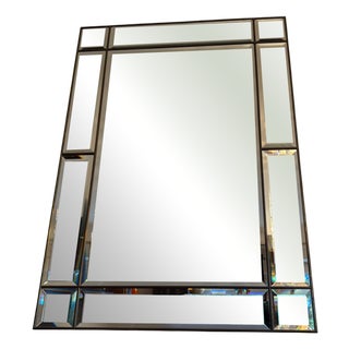 Vintage Italian Crystal Mirror, 1970s For Sale