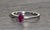 The Nances Creek: Ladies White Gold Ruby Promise Ring For Sale - Image 4 of 10