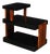 Art Deco Machine Age Three-Tier Black Lacquer & Walnut Side Table For Sale