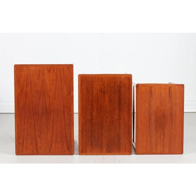 Danish Nesting Tables in Teak by Kaj Winding for P. J. Furniture, 1960s, Set of 3 For Sale - Image 4 of 6