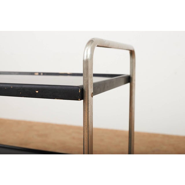 Servierboy in Chrome-Plated Steel Tubing, Casters, and Wood from Ebo AG, 1954 For Sale - Image 5 of 9