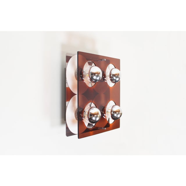 Brown Acrylic Wall Lamp by Jocelyne Trocmé for Galerie Oxar Model Disco, 1970s For Sale - Image 8 of 8