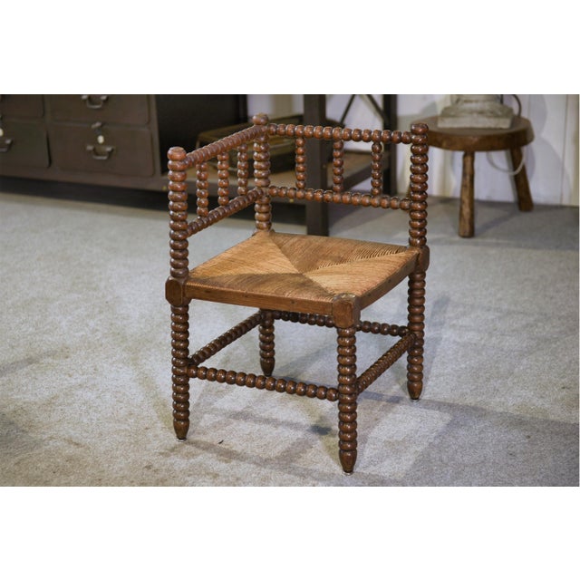 Vintage Turned Wood Corner Chairs, 1950s, Set of 2 For Sale - Image 14 of 16