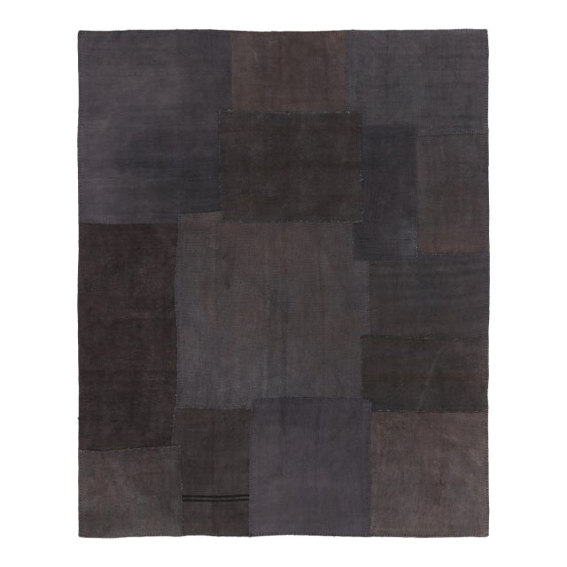 Vintage Anatolian Patchwork Rug, in Brown, Gray and Charcoal Hues - Rug & Kilim For Sale