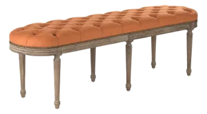 Michel Tufted Bench - Orange Cotton / Limed Grey Oak Frame
