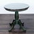 Distressed green base and wood table with glass protective top. Brand: Pier 1 Imports. Dimensions (in): 30W x 30D x 30H.