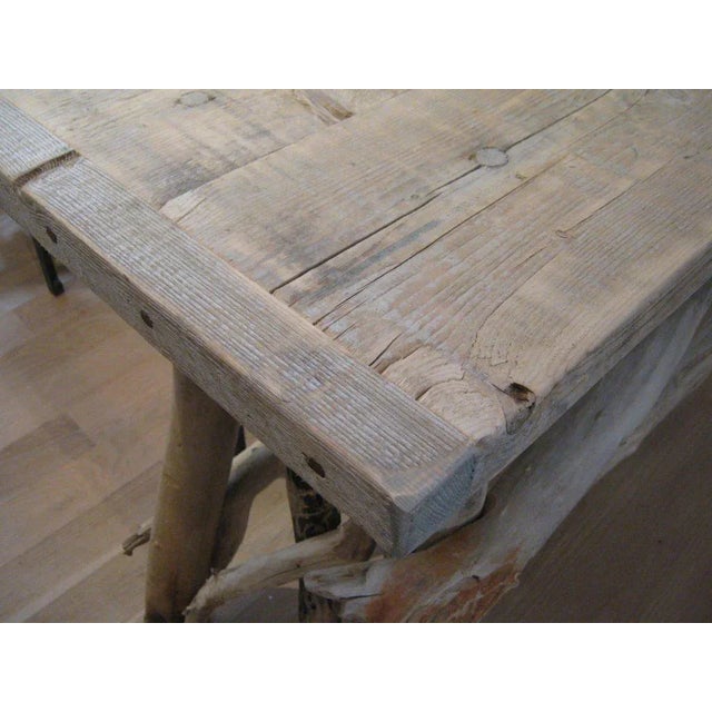 Handsome handbuilt driftwood console. Made to order.