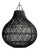Organic Modern Black Bawang Rattan Pendant Light Medium For Sale
