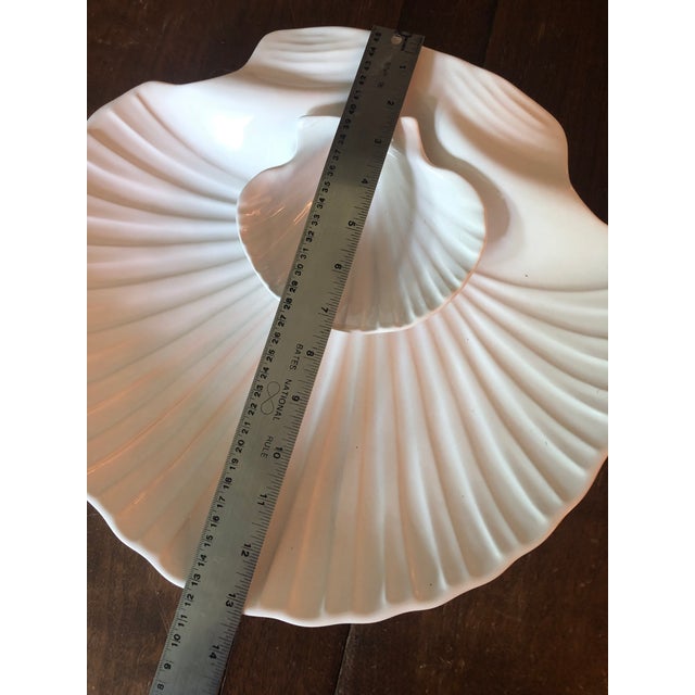 1990s Portugal Clam Shell Platter With Attached Dip Bowl For Sale - Image 9 of 10