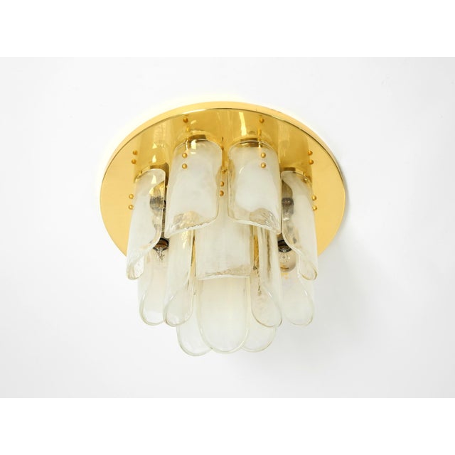 Heavy Brass and Murano Glass Ceiling Lamp by J.T. Kalmar Franken, 1960s For Sale - Image 4 of 18