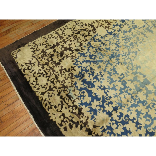 Textile Zabihi Collection Floral Antique Chinee Rug - 8'11" x 11'5" For Sale - Image 7 of 11