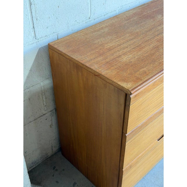 1970s Teak 6-Drawer Double Dresser Lowboy With Sculpted Pulls Danish Mid-Century Modern 1970s For Sale - Image 5 of 12