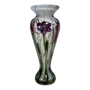 Signed Vandermark-Merritt-Smarr Glass Sv02w 7/100 Numbered Art Glass Floral Cased Art Glass Vase