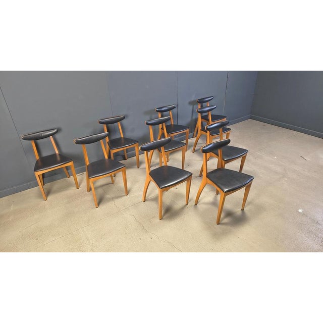 Mid-Century Belgian Dining Chairs, 1960s, Set of 10 For Sale - Image 13 of 17