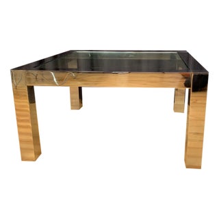 Chrome-Plated and Glass Coffee Table, Italy, 1960s For Sale