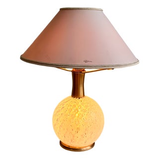 Murano Glass Table Lamp with Brass Base and Empire Shade by La Murrina, 1970s For Sale