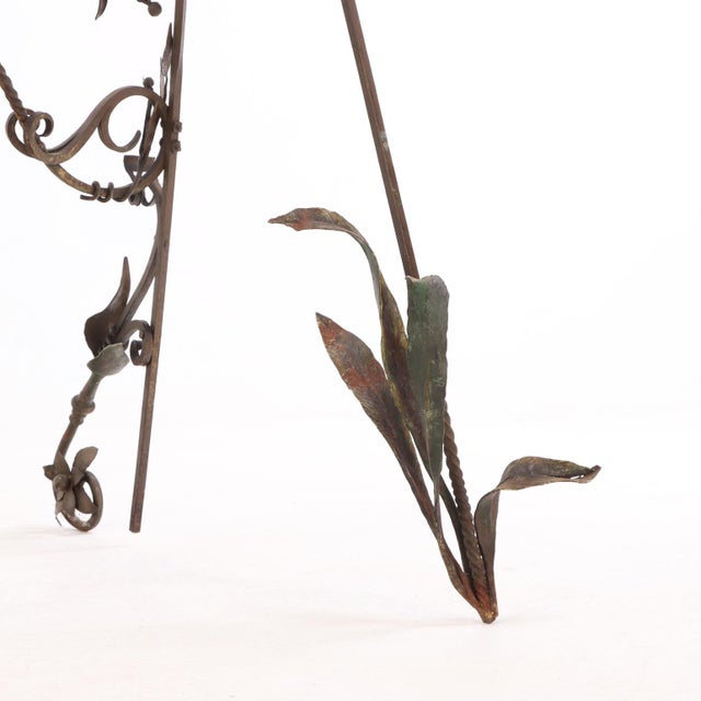 Art Nouveau Rare French Art Nouveau Wrought-Iron Adjustable Easel, C 1900 For Sale - Image 3 of 6