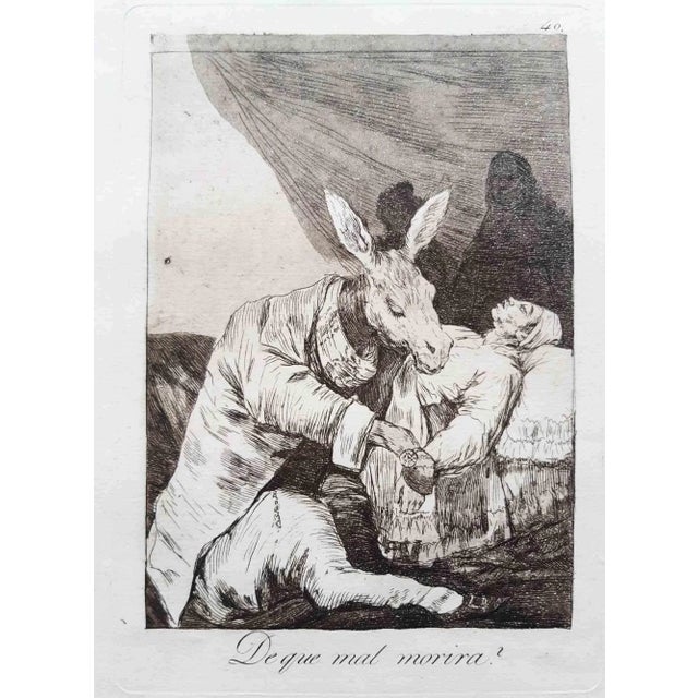 ¿de qué mal morirá? from the first edition of los caprichos is an original artwork realized by the artist francisco goya...