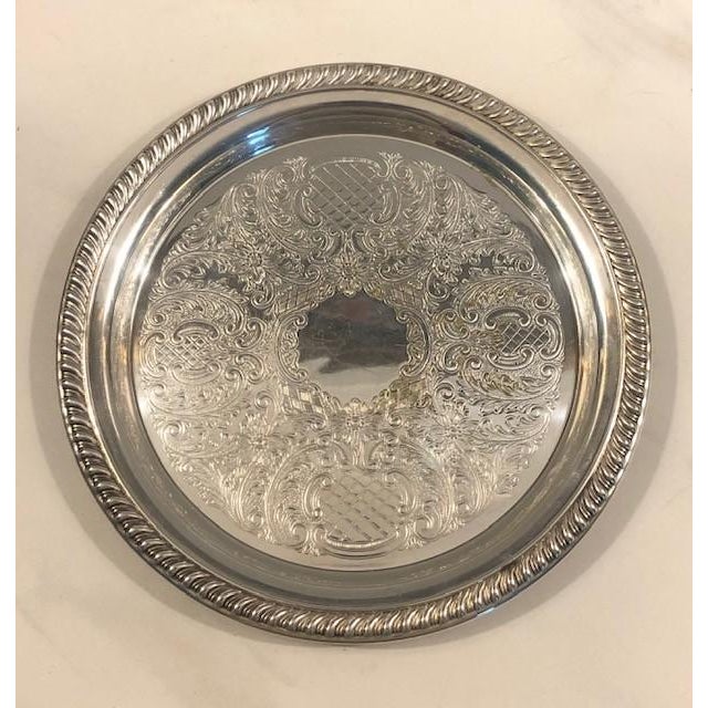 American 1940s Sheridan Silverplate Wine Coaster / Small Tray For Sale - Image 3 of 10