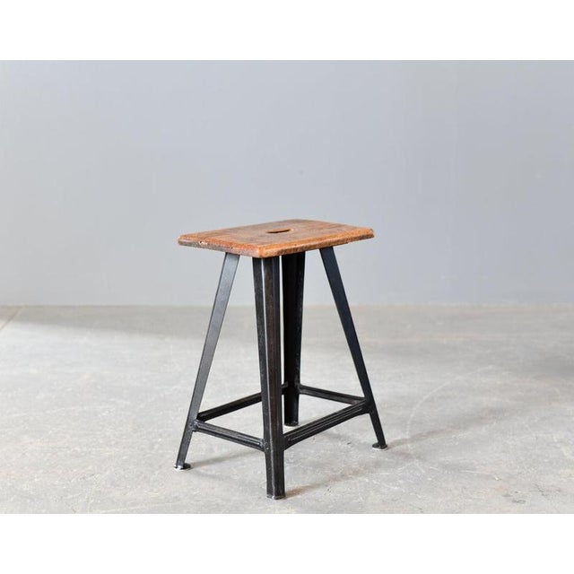 Industrial Factory Stool By Rowac Circa 1920s Black paint - Salvaged from a factory making paint brushes in East Germany -...