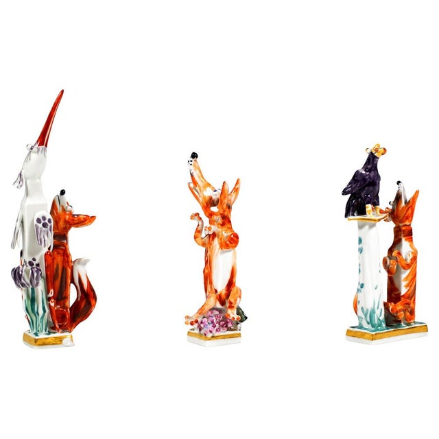Fox Figurines by Peter Strang for Meissen after Aesop, 1998, Set of 3 For Sale - Image 6 of 6