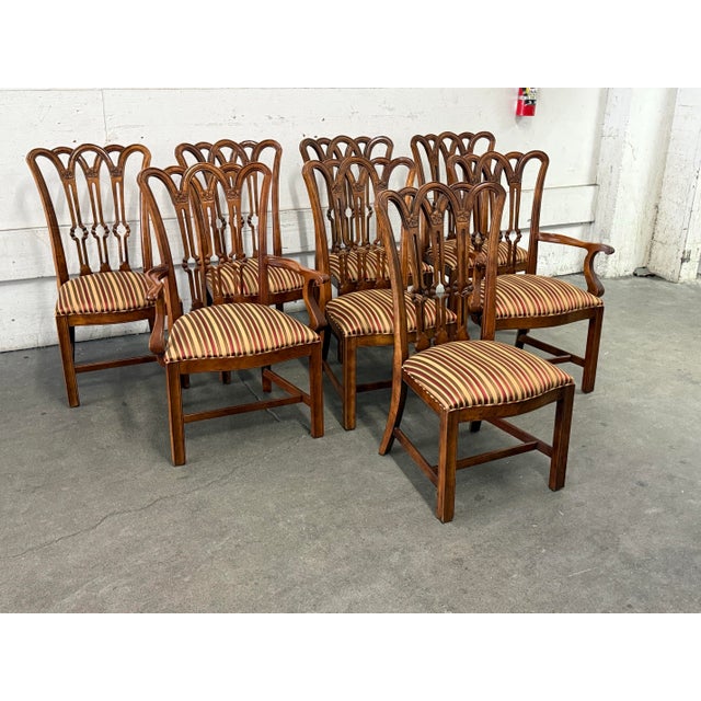 Century Furniture Queen Anne Style Extension Dining Table + Eight Chairs Set For Sale - Image 9 of 12