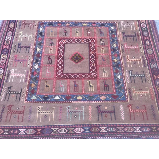 Vintage Soumak Shahsavand Kilim For Sale - Image 11 of 13