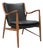 Model 45 Lounge Chair in Black Leather and Teak by Finn Juhl, France, 1960s For Sale