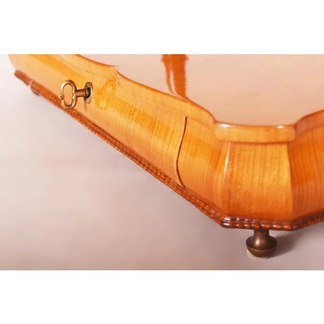 Wood Biedermeier Table Mirror in Cherry Tree, 1860s For Sale - Image 7 of 10