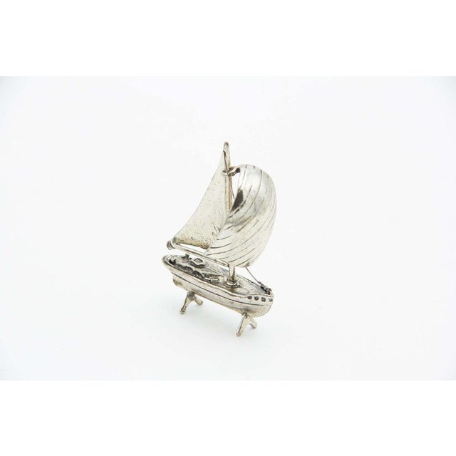 Silver Sailing Boat Miniature For Sale - Image 3 of 4