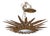 Mid 20th Century Spanish Gilt Metal Sunburst Chandelier with Frosted Glass For Sale
