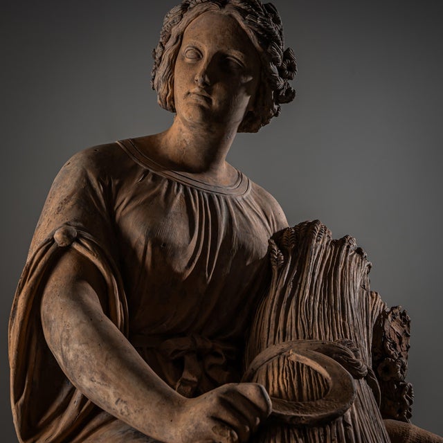 Franz Melnitzky, Summer, Autumn, and Winter Sculptures, 1855, Terracotta, Set of 3 For Sale - Image 13 of 18