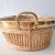 Beige Oval Serving Basket in Rattan and Brass, 1970s For Sale - Image 8 of 13