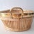 Beige Oval Serving Basket in Rattan and Brass by Gabriella Crespi, 1970s For Sale - Image 8 of 13