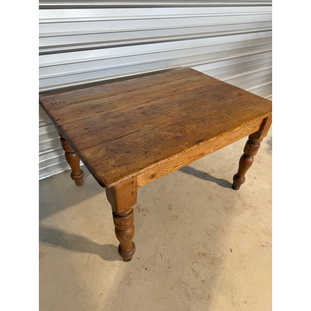 Late 19th Century Antique Pine Table With One Drawer From England For Sale - Image 5 of 18