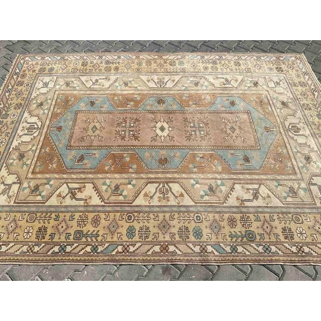 1950's Hand Knotted Turkish Area Rug - 80" X 110" For Sale - Image 9 of 11