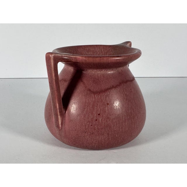 American Rookwood Pottery Vase: Matte Pink Glaze, Double Handled, c. 1930 For Sale - Image 3 of 10