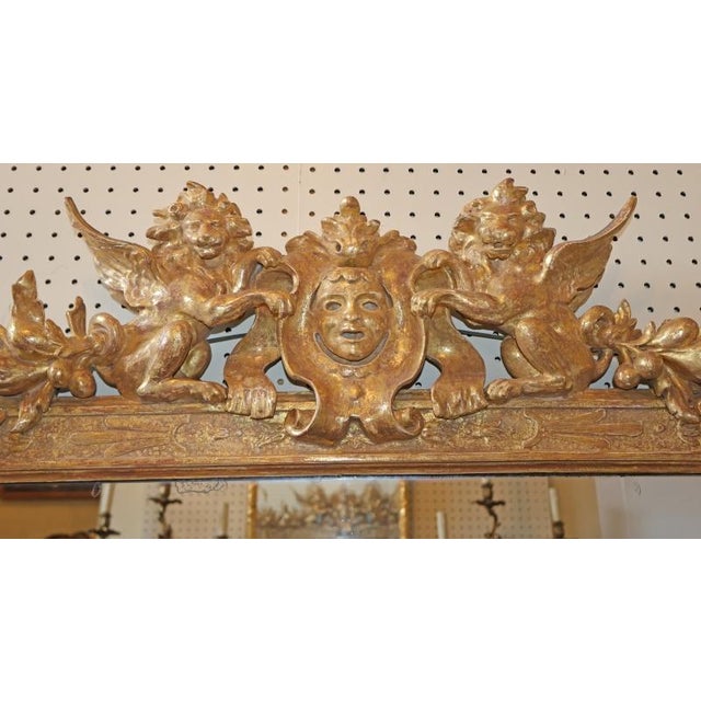 18th Century 18th Century French Regence Figural Gold Horizontal Mirror For Sale - Image 5 of 14