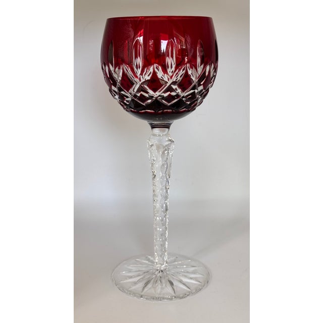 Rustic European Arabella by Ajka Cut to Clear Wine Hock Glasses - Set of 3 For Sale - Image 3 of 10
