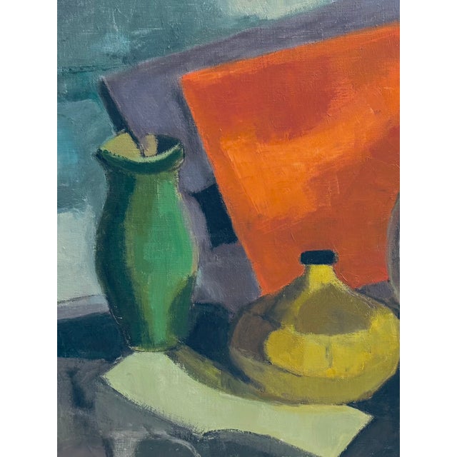 Contemporary Abstract Still Life, "Bottles" , Oil on Canvas by M. Zena Lesser For Sale - Image 3 of 7