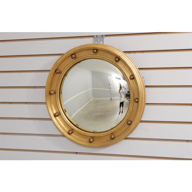 Age: Approx. 20 Years Old Details: Bullseye Mirror Convex Curved Mirror Glass High Quality Construction Federal Style...