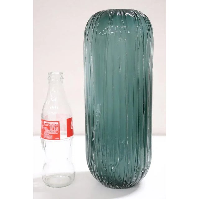 Refined artistic glass vase, Italy, production 1970s Murano. Not signed. High quality artistic craftsmanship hand-blown...