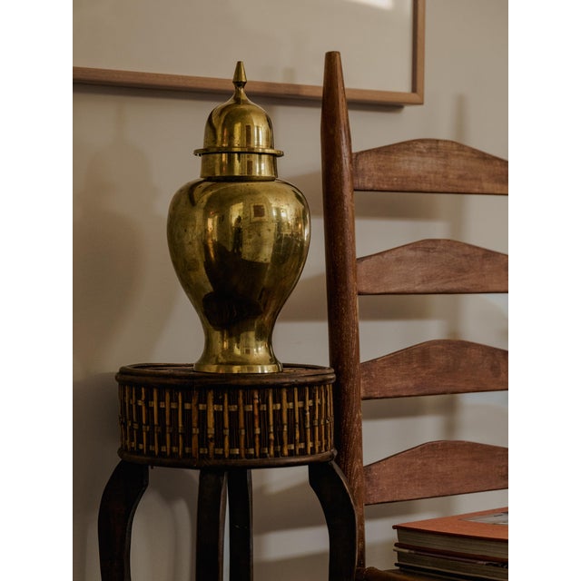 14" Brass Ginger Jar Mid-Century Modern Hollywood Regency For Sale In Tulsa - Image 6 of 6