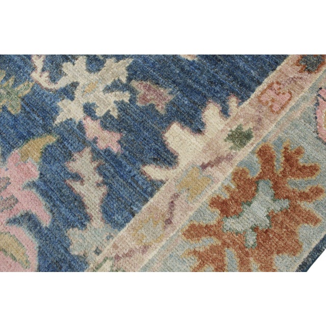 Beige Boho Chic Oushak Gardiner Blue/Beige Wool Rug Runner - 2'8'' X 18'11'' For Sale - Image 8 of 8