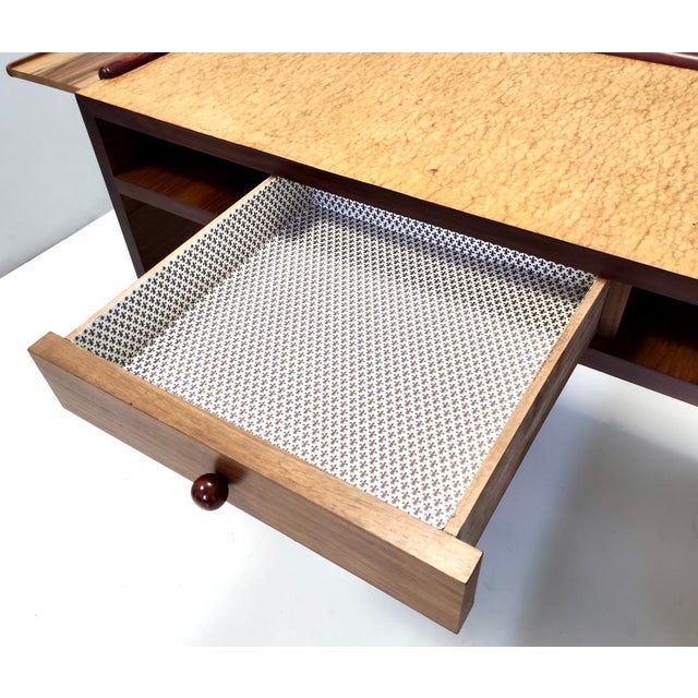 Art Deco Italian Birch and Beech Writing Desk, 1940s For Sale - Image 13 of 17